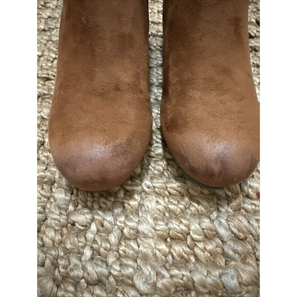 Pierre Dumas Boots Womens Size 10 Suede Tan Ankle Zip Wedge Booties - Picture 7 of 11